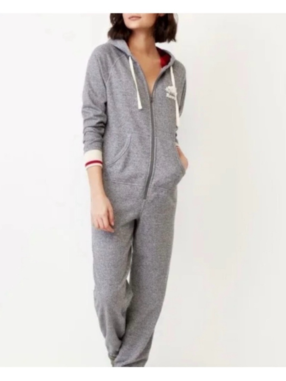 Roots salt and pepper grey hooded Cabin Onesie
